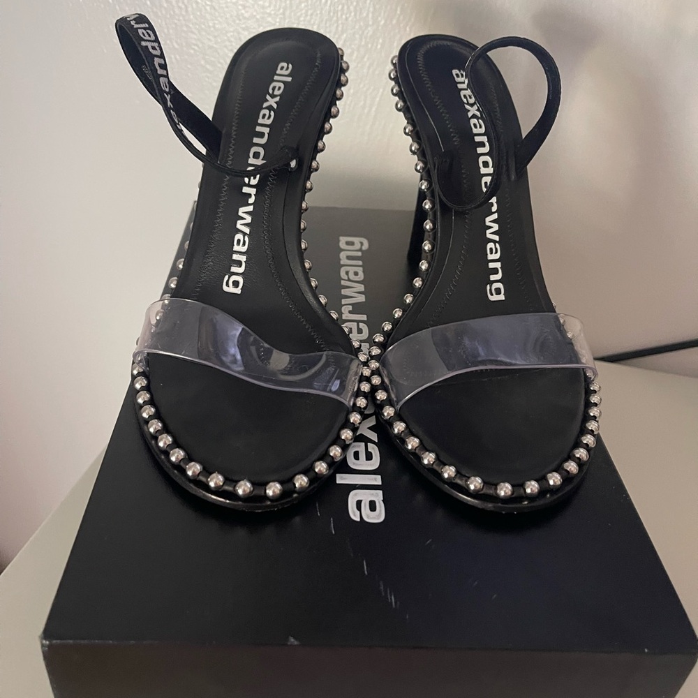 Alexander Wang Black and Silver Studded Heels